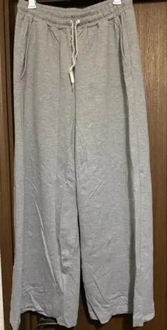 studio CLIP シルケットポンチワイドパンツ グレー