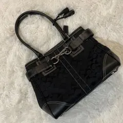 COACH コーチ シグネチャー ハンプトンズ トートバッグ ブラック