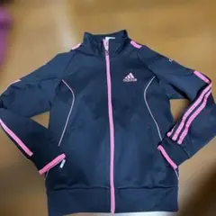 adidas キッズ ジャージ ジャケット ブラック×ピンク140