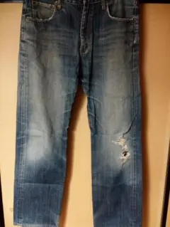 ユニクロ メンズジーンズ ダメージあり 34インチ(M54)