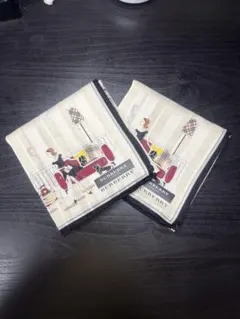 신품 미사용 BURBERRY ハンカチ 2枚set 女の子ダックス犬