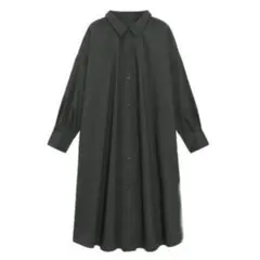 GU Aラインロングシャツワンピース