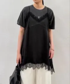 loungedress ラウンジドレス レースキャミ ブラックのサムネイル