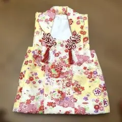 【被布・巾着セット】七五三　被布　3歳女の子　花柄　黄色