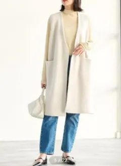 green label relaxing　FOXブレンド　ロングニットジレ