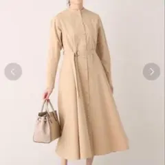 新品タグ付　30,800円　アンタイトル　 バンドカラー　ワンピース ベルト付