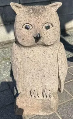 フクロウ置物(石)縁起物　希少　レア