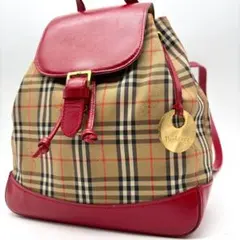 Burberry リュック ノバチェック シャドーホース キャンバス レザー