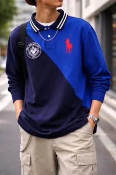 Polo Ralph Lauren ラガーシャツ バイカラー L相当ビッグポニー