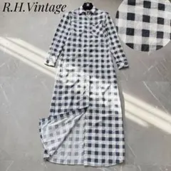 R.H.Vintage チェック柄ロングシャツワンピース XS