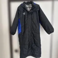 umbro フード付きロングコート 黒/青
