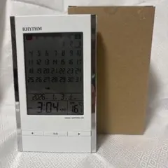 リズム(RHYTHM) 置き時計 電波時計 カレンダー 温度計 アラーム