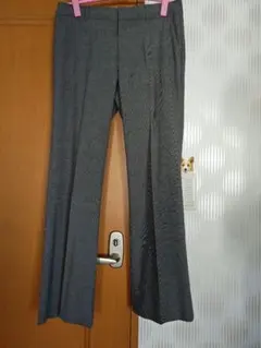 ユニクログレンチェック柄 スラックス パンツ グレー ウエスト67㌢
