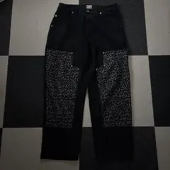 Badway leopard straight denim pants - メルカリ