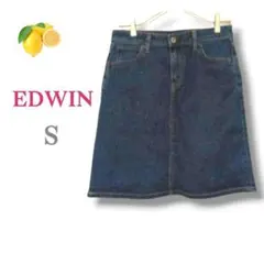 4『エドウィン』デニムミニスカート【S】タイト 台形 ブルー ギャル ポケット