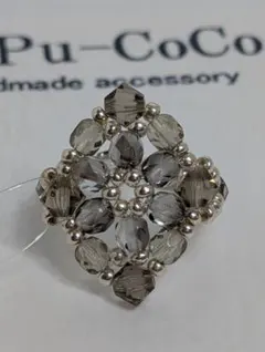 スワロフスキーハンドメイド♢スクエアリング♢No.2