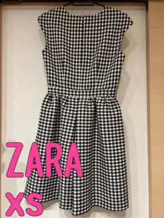 ZARA XS ギンガムチェックワンピース
