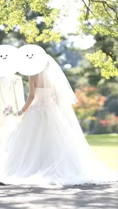 ロングベール　結婚式　ウエディング