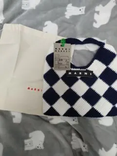 MARNI マルニニットバッグネイビー
