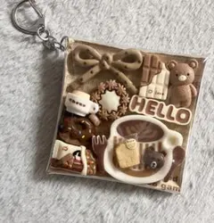 ❤️ガチャ詰めポーチ【くまさん　コーヒーカップトレイ　ブラウン×アイボリー系】