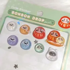 【正規品】ボンボンドロップシール 和柄 だるま おすそ分け8枚