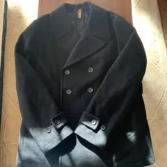 お値下げ　ウール ダブルブレスト ピーコート 黒