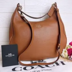 美品☆COACHコーチ 2wayショルダーバッグ レザー ブラウン 大きい鞄