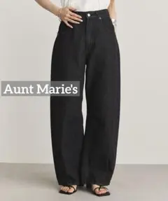 k0174 Aunt Marie's カーブデニム　ブラック　スタイルアップ