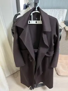 ユニクロ　＋J　ラップロングコート　カシミヤブレンド　S ブラウン
