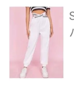 SHEIN CALIFORNIA ロゴ パンツ Petite S ホワイト
