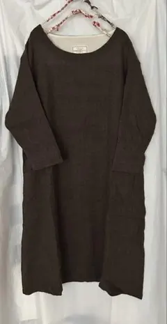 ウール ひざ丈ワンピース