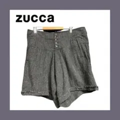 ZUCCA ズッカ ウール ショートパンツ ヘリンボーン フリンジ グレー