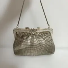 【秋SALE】メタルメッシュ パーティーバッグ シルバー チェーンショルダー