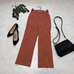 7305✾ローリーズファーム✾スラックス【M】オレンジ/センターシーム/伸縮