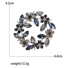 花モチーフ キラキラブローチ 円型ブローチ 高級 プレゼント エレガント