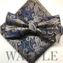 蝶ネクタイ・ポケットチーフ シャンパンゴールド 金 挙式 新郎 無地 人気 za