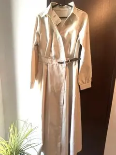 シャツワンピース 長袖 ウエストベルト付き 未使用