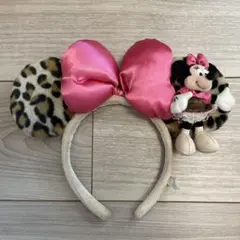 ミニーマウス ヒョウ柄カチューシャ