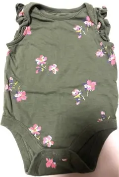 BABY GAP ロンパース　60 花柄　カーキ　緑　3〜6ヶ月　フリル　春　夏