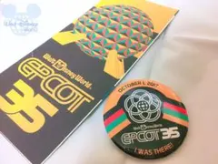ウォルトディズニーワールド限定品☆【エプコット35周年】缶バッチ フロリダ
