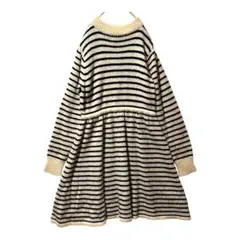 629【ボーダー】ニットワンピ　earth music&ecology フレア