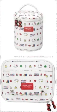 新品未使用未開封タグ付きHello Kitty筒型ポーチ、デイリーポーチセット