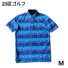 ゴルフ新品タグ付 ZOY リバティ総柄 半袖ポロシャツ メンズM 日本製