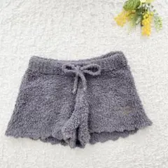 ジェラートピケ　ショートパンツ　F グレー　ロゴ刺繍　ルームウェア　大人可愛い