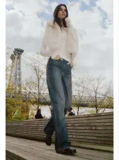 TRF ワイドレッグハイウエストフルレングスジーンズ 36（9号）