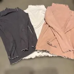 ブランシェス　3枚セット150 cmフリル付き長袖カットソー3色セット