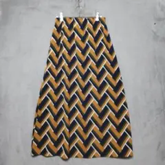 GRL♡ 幾何学柄ロングスカート フレア L