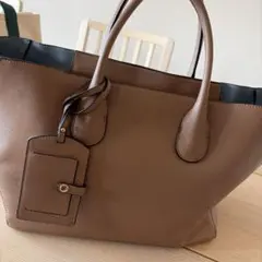 ベージュ 合成皮革 トートバッグ