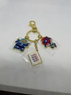 ミャクミャクとカモノハシのイコちゃんのメタルキーリング（浴衣シリーズ）