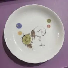 たち吉 鶴亀柄 小皿 豆皿 縁起物 和食器 直径10.5cm 輪花皿